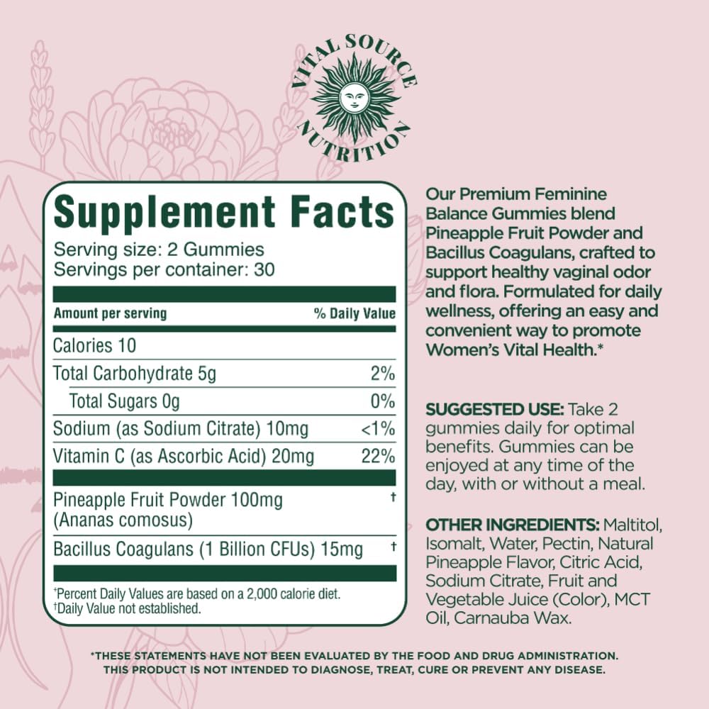 Vital Source feminine balance gummies